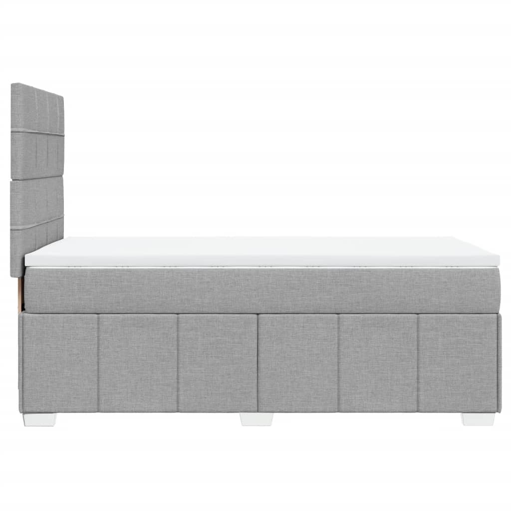 Boxspring met matras stof lichtgrijs 90x190 cm