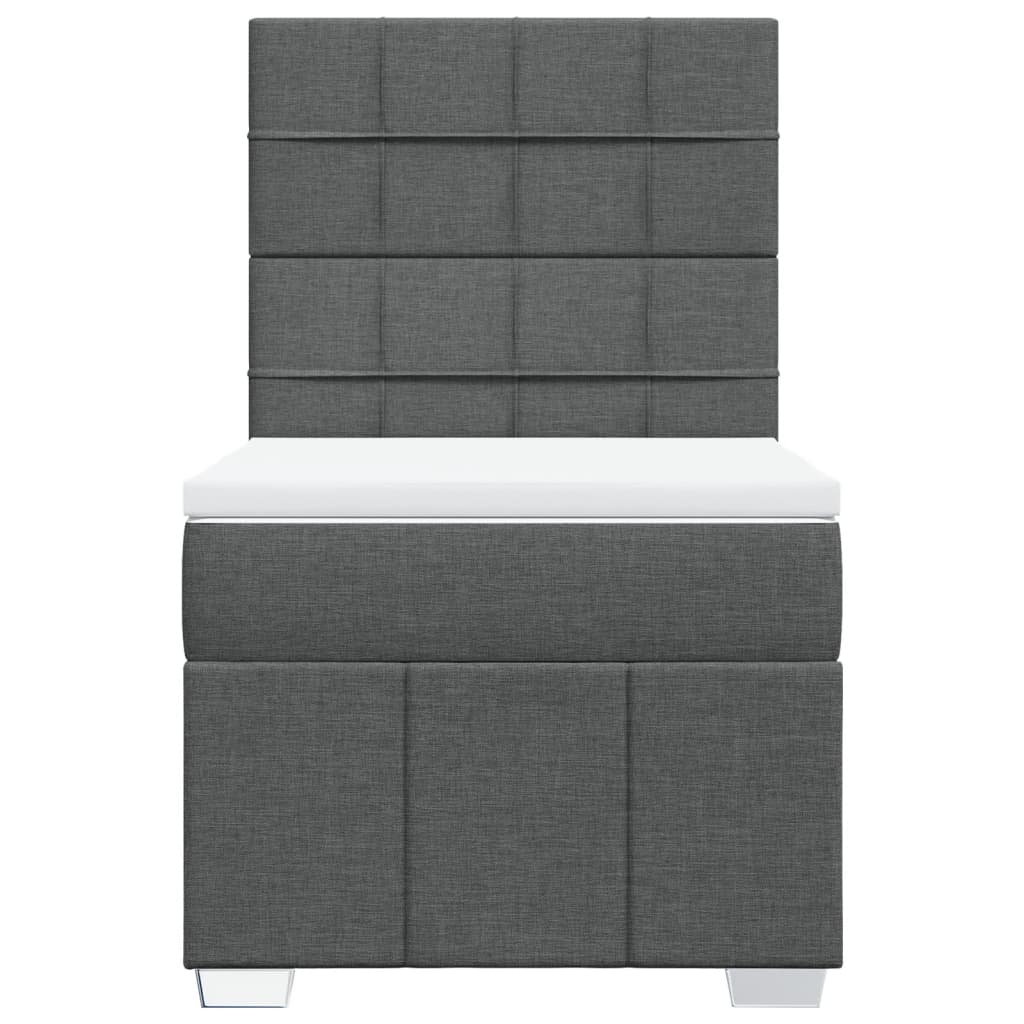 Boxspring met matras stof donkergrijs 90x190 cm Bedden & bedframes | Creëer jouw Trendy Thuis | Gratis bezorgd & Retour | Trendy.nl