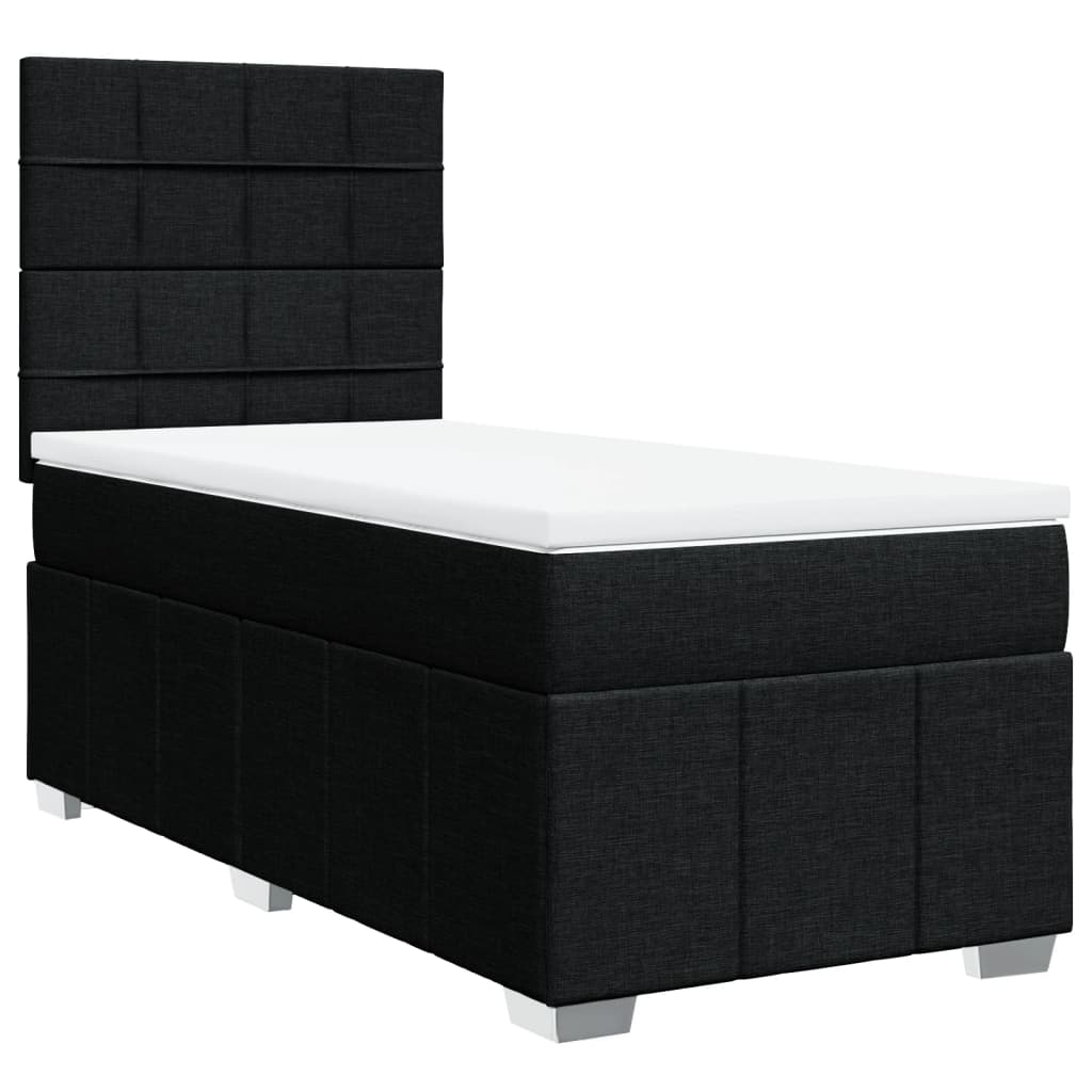 Boxspring met matras stof zwart 90x190 cm Bedden & bedframes | Creëer jouw Trendy Thuis | Gratis bezorgd & Retour | Trendy.nl