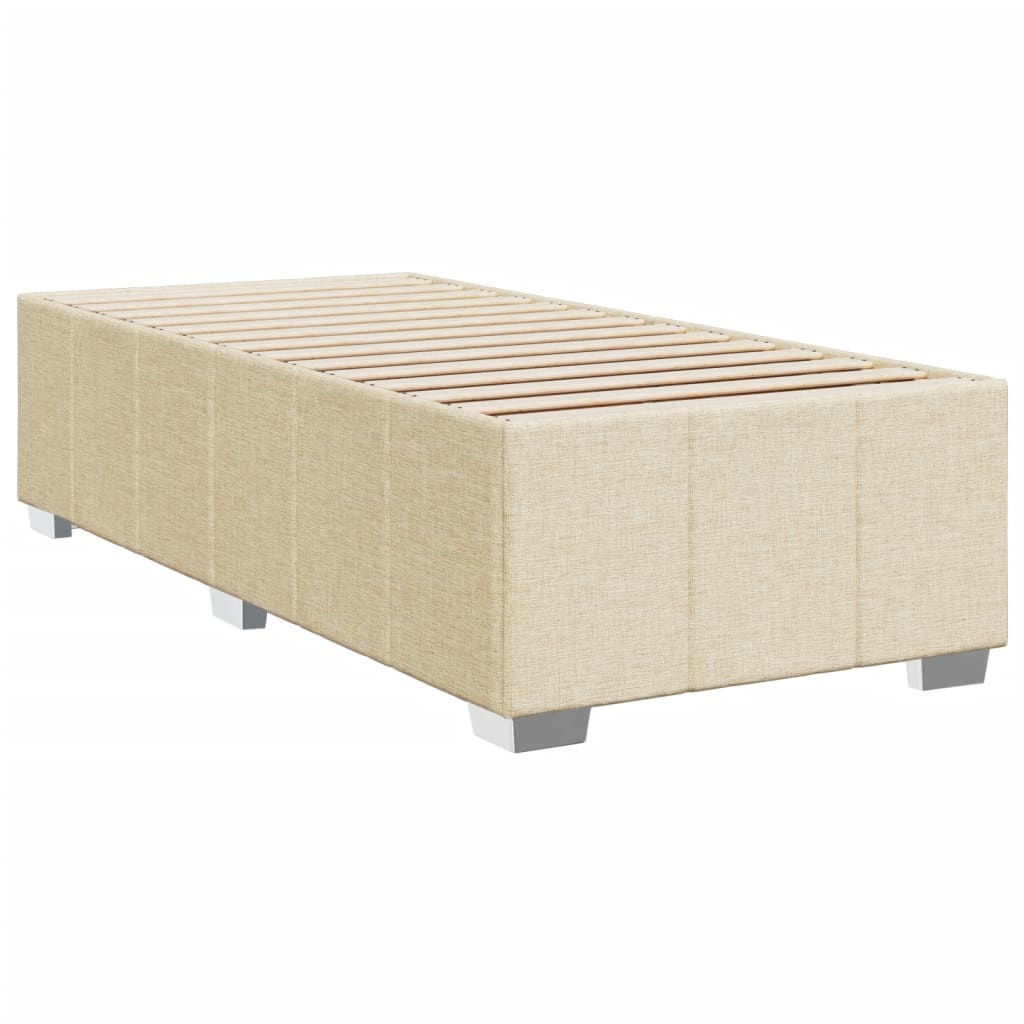 Boxspring met matras stof crèmekleurig 90x190 cm