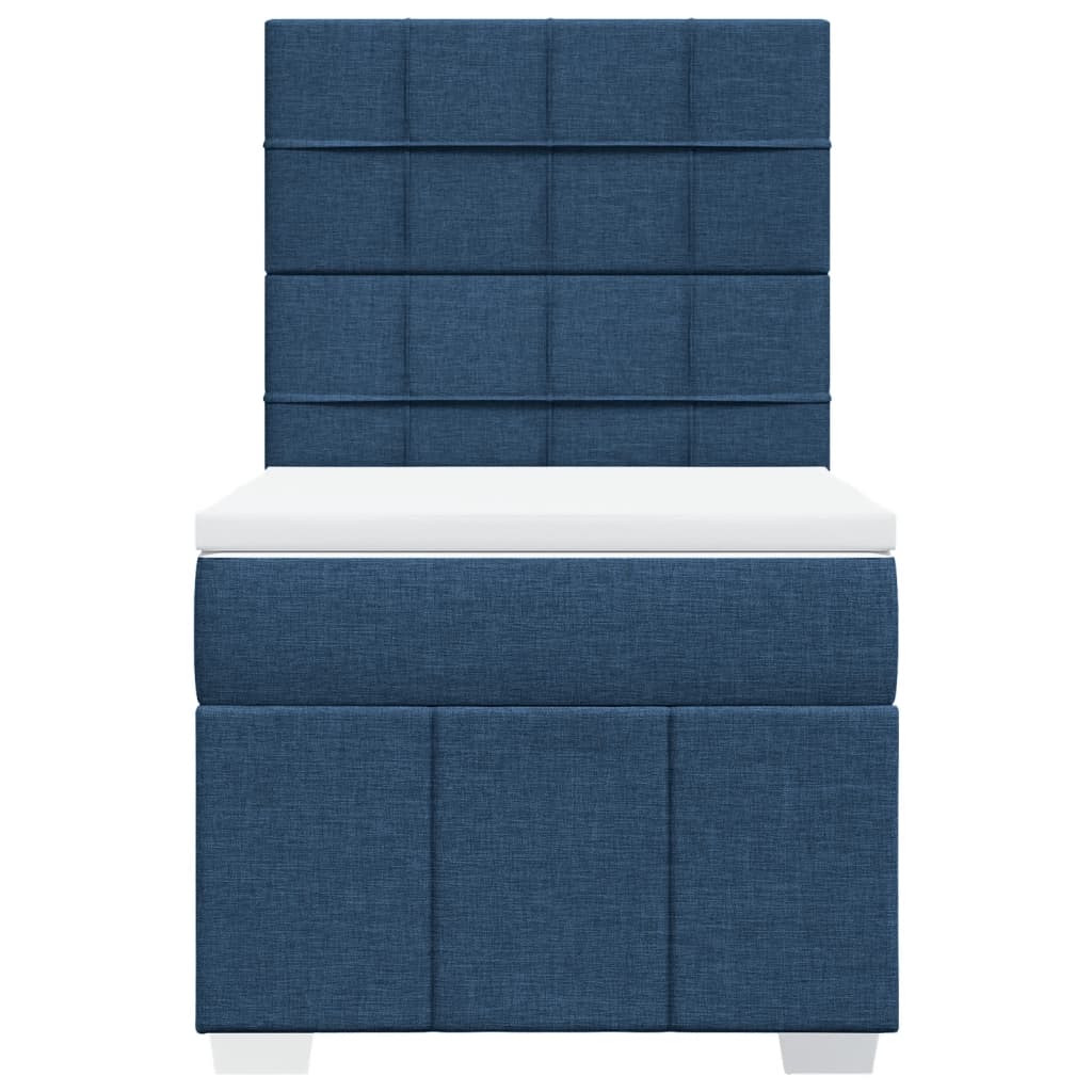 Boxspring met matras stof blauw 90x190 cm Bedden & bedframes | Creëer jouw Trendy Thuis | Gratis bezorgd & Retour | Trendy.nl