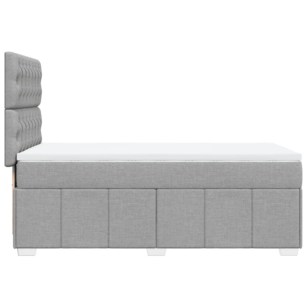 Boxspring met matras stof lichtgrijs 90x190 cm Bedden & bedframes | Creëer jouw Trendy Thuis | Gratis bezorgd & Retour | Trendy.nl