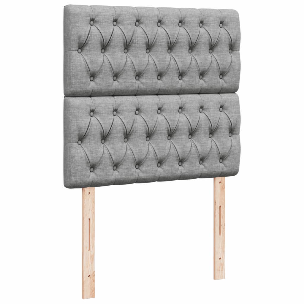 Boxspring met matras stof lichtgrijs 90x190 cm Bedden & bedframes | Creëer jouw Trendy Thuis | Gratis bezorgd & Retour | Trendy.nl