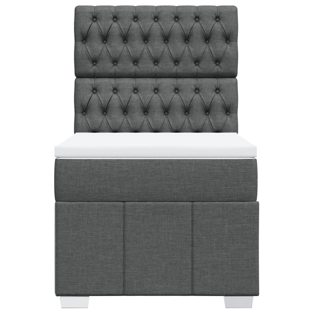 Boxspring met matras stof donkergrijs 90x190 cm Bedden & bedframes | Creëer jouw Trendy Thuis | Gratis bezorgd & Retour | Trendy.nl