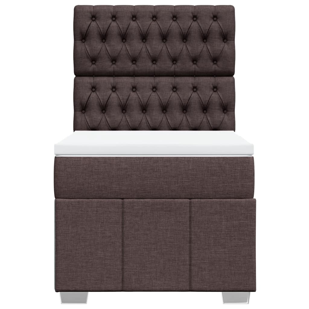 Boxspring met matras stof donkerbruin 90x190 cm Bedden & bedframes | Creëer jouw Trendy Thuis | Gratis bezorgd & Retour | Trendy.nl