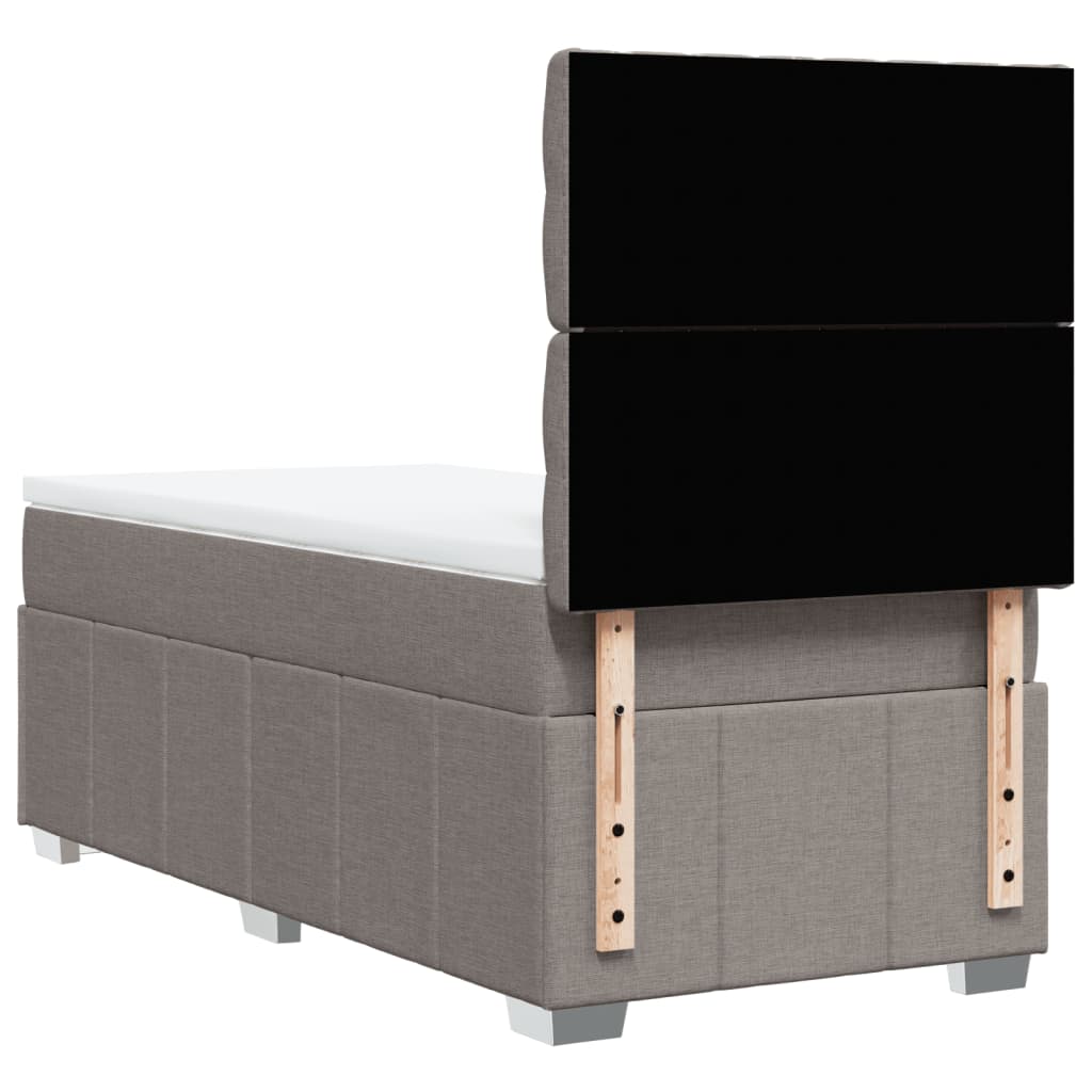 Boxspring met matras stof taupe 90x190 cm Bedden & bedframes | Creëer jouw Trendy Thuis | Gratis bezorgd & Retour | Trendy.nl