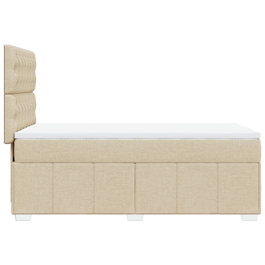 Boxspring met matras stof crèmekleurig 90x190 cm Bedden & bedframes | Creëer jouw Trendy Thuis | Gratis bezorgd & Retour | Trendy.nl