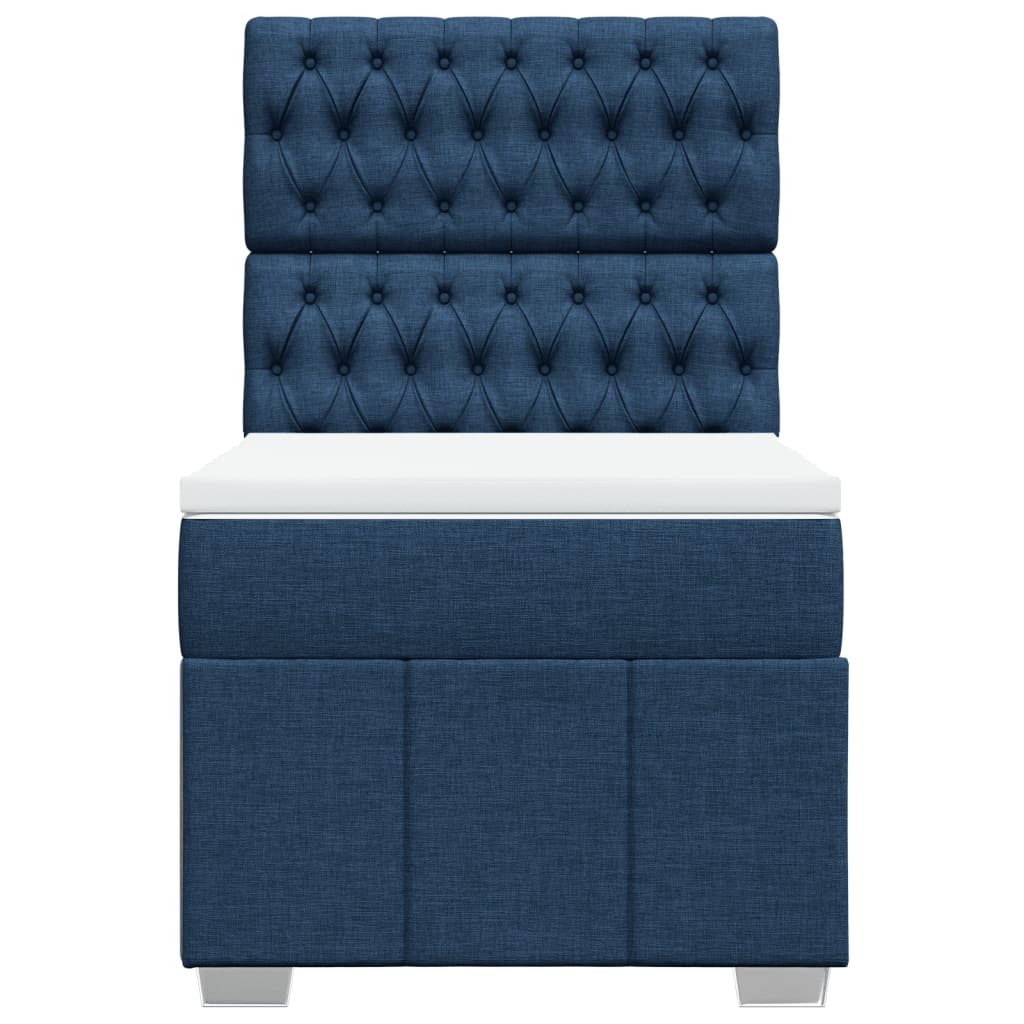 Boxspring met matras stof blauw 90x190 cm Bedden & bedframes | Creëer jouw Trendy Thuis | Gratis bezorgd & Retour | Trendy.nl