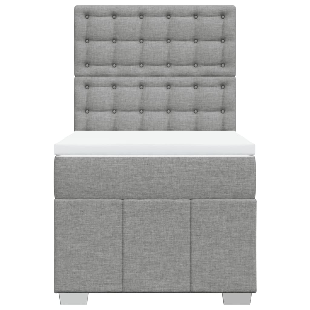 Boxspring met matras stof lichtgrijs 90x190 cm Bedden & bedframes | Creëer jouw Trendy Thuis | Gratis bezorgd & Retour | Trendy.nl