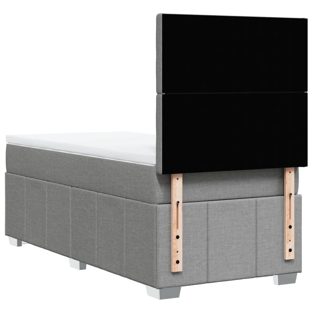 Boxspring met matras stof lichtgrijs 90x190 cm Bedden & bedframes | Creëer jouw Trendy Thuis | Gratis bezorgd & Retour | Trendy.nl