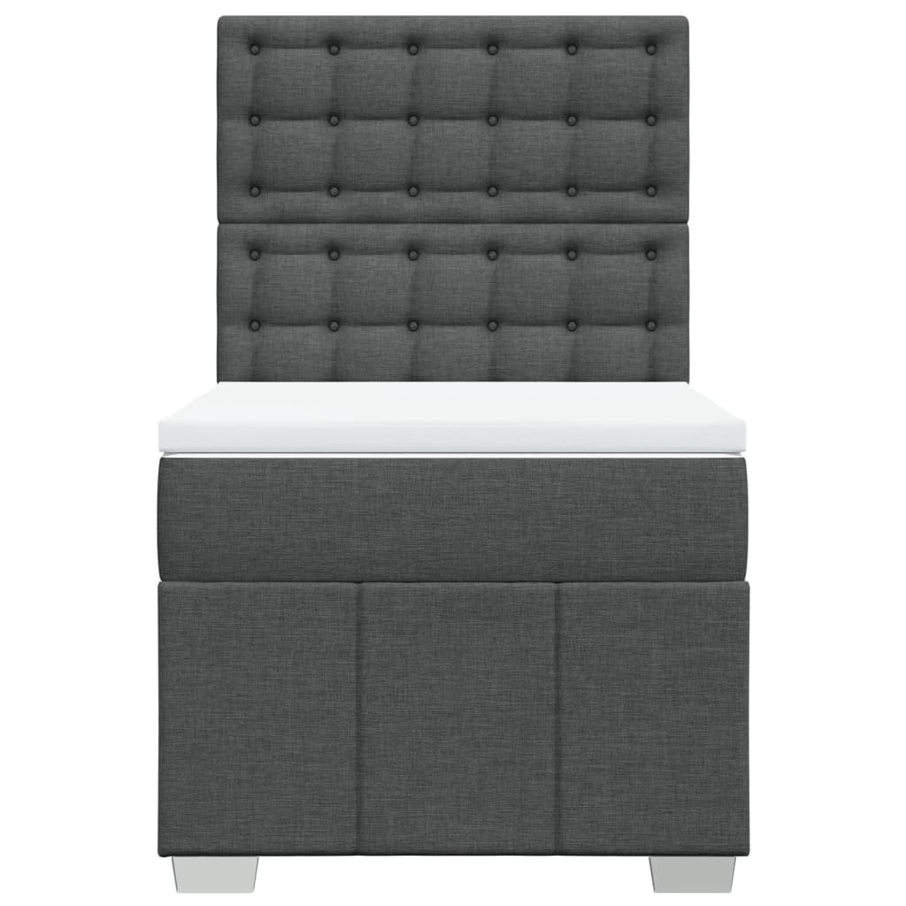 Boxspring met matras stof donkergrijs 90x190 cm Bedden & bedframes | Creëer jouw Trendy Thuis | Gratis bezorgd & Retour | Trendy.nl