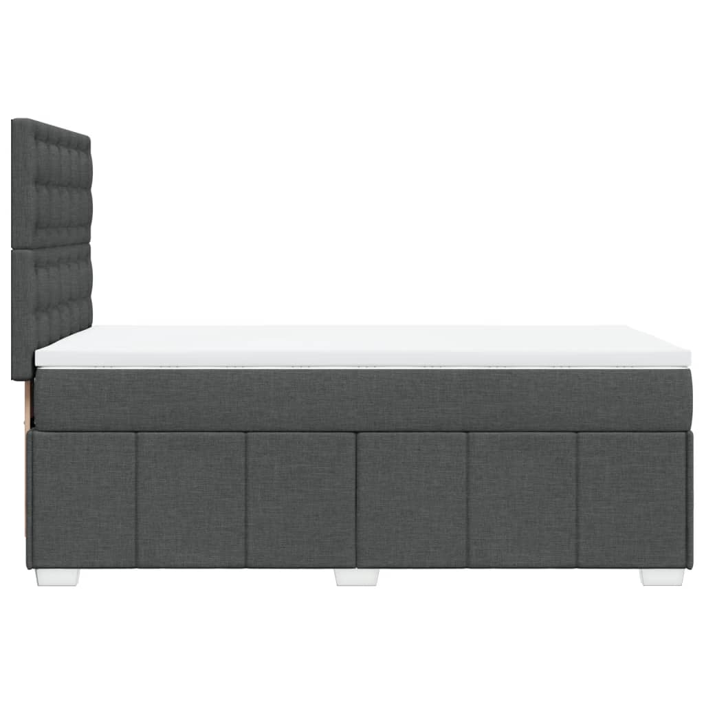 Boxspring met matras stof donkergrijs 90x190 cm Bedden & bedframes | Creëer jouw Trendy Thuis | Gratis bezorgd & Retour | Trendy.nl