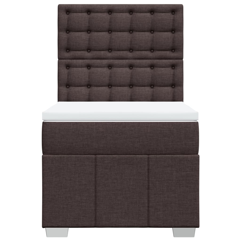 Boxspring met matras stof donkerbruin 90x190 cm Bedden & bedframes | Creëer jouw Trendy Thuis | Gratis bezorgd & Retour | Trendy.nl