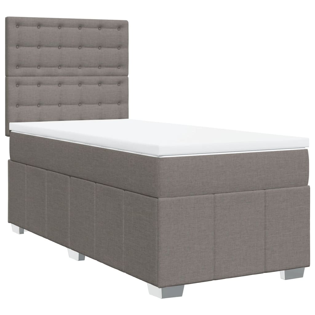 Boxspring met matras stof taupe 90x190 cm Bedden & bedframes | Creëer jouw Trendy Thuis | Gratis bezorgd & Retour | Trendy.nl