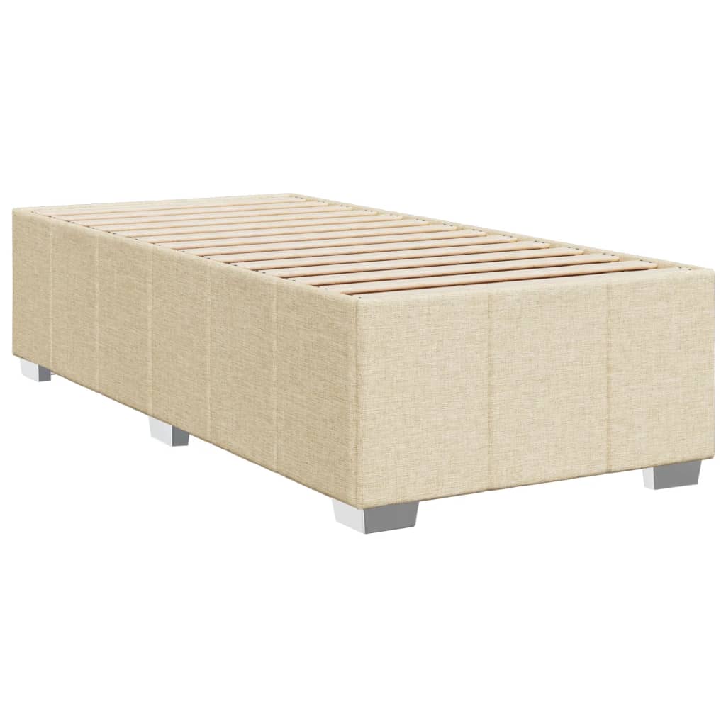 Boxspring met matras stof crèmekleurig 90x190 cm Bedden & bedframes | Creëer jouw Trendy Thuis | Gratis bezorgd & Retour | Trendy.nl