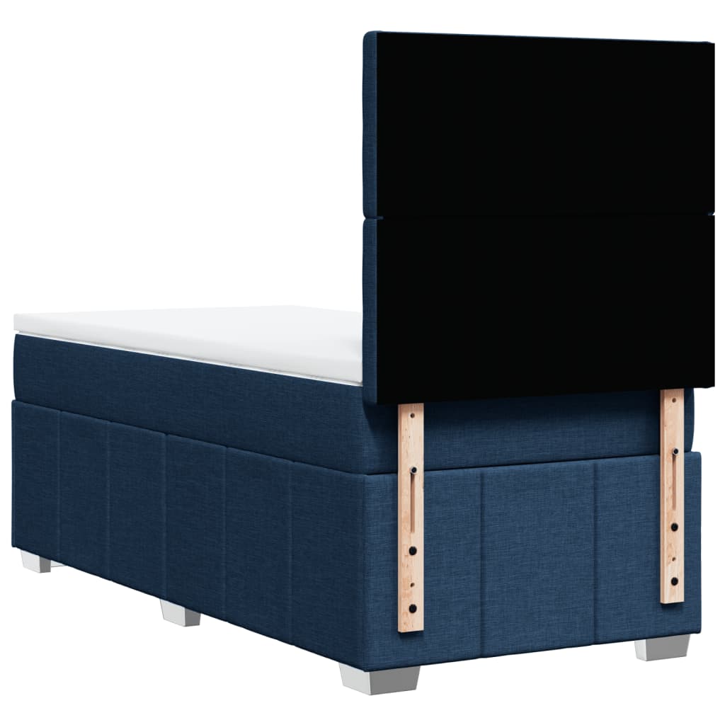 Boxspring met matras stof blauw 90x190 cm Bedden & bedframes | Creëer jouw Trendy Thuis | Gratis bezorgd & Retour | Trendy.nl