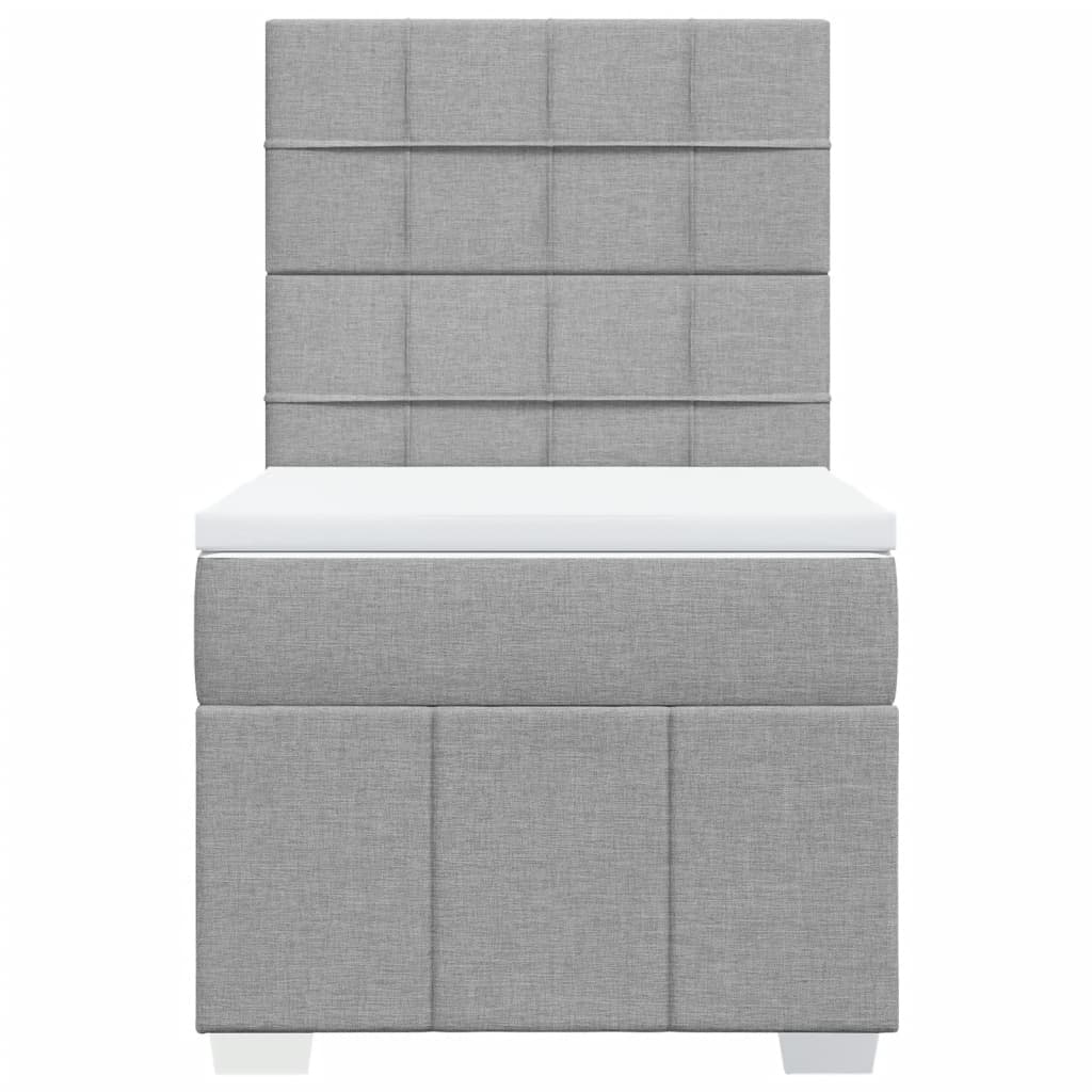 Boxspring met matras stof lichtgrijs 90x200 cm Bedden & bedframes | Creëer jouw Trendy Thuis | Gratis bezorgd & Retour | Trendy.nl