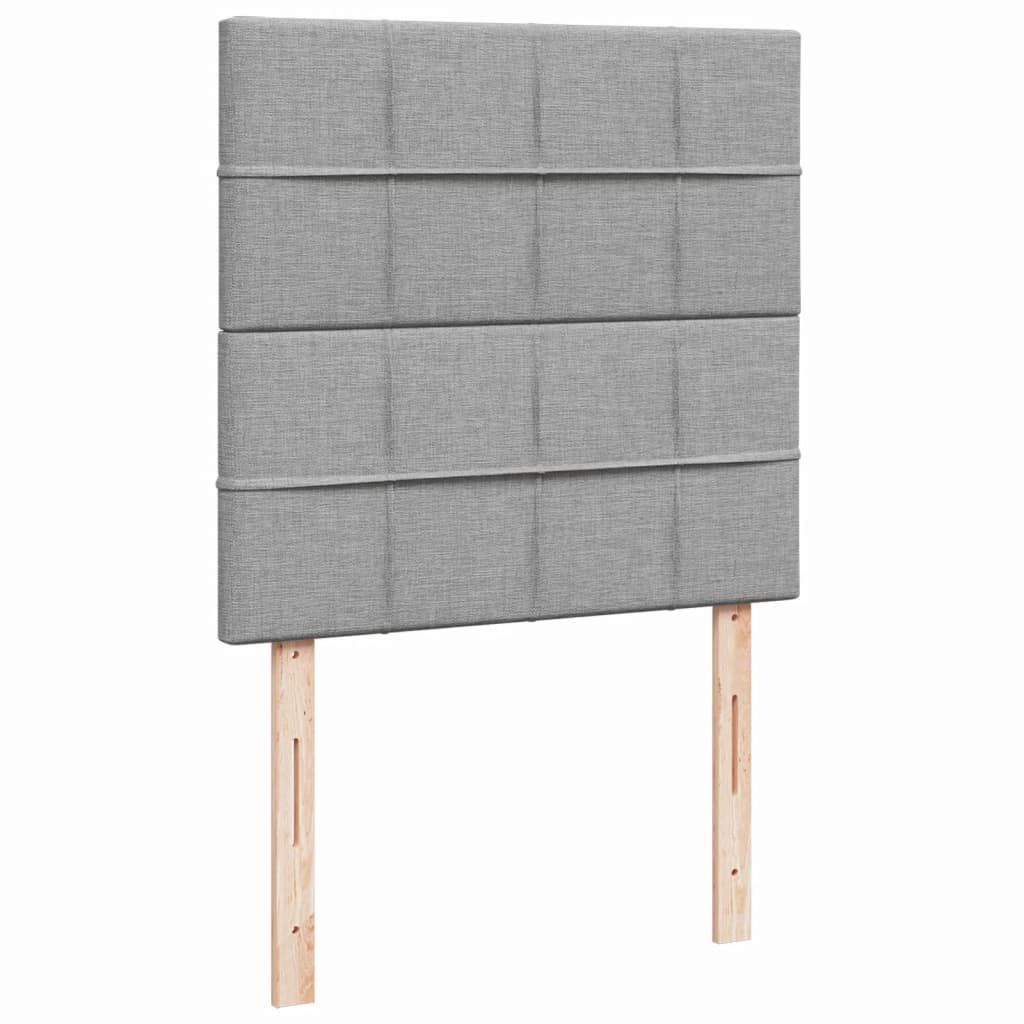 Boxspring met matras stof lichtgrijs 90x200 cm Bedden & bedframes | Creëer jouw Trendy Thuis | Gratis bezorgd & Retour | Trendy.nl