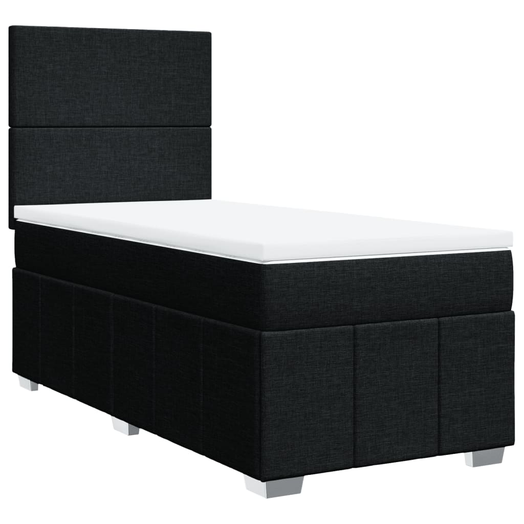 Boxspring met matras stof zwart 100x200 cm Bedden & bedframes | Creëer jouw Trendy Thuis | Gratis bezorgd & Retour | Trendy.nl