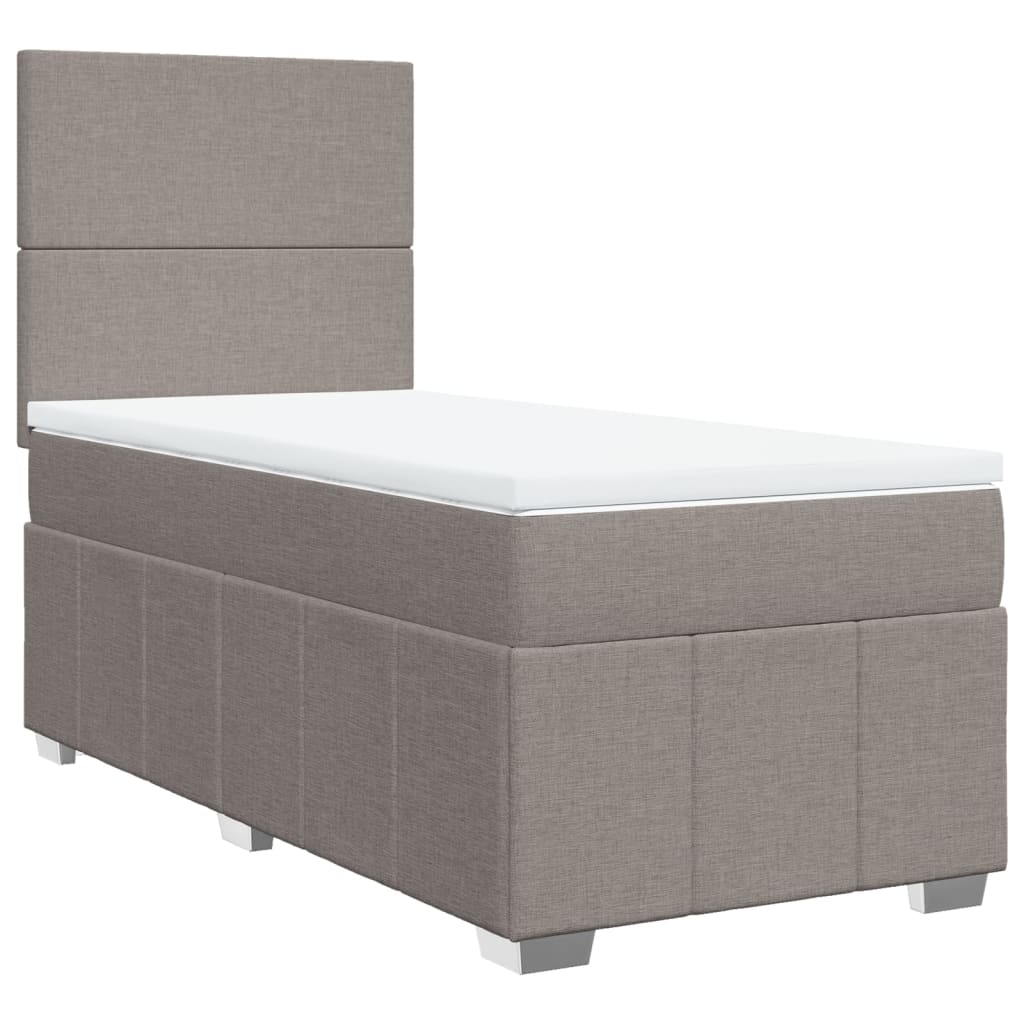 Boxspring met matras stof taupe 100x200 cm Bedden & bedframes | Creëer jouw Trendy Thuis | Gratis bezorgd & Retour | Trendy.nl