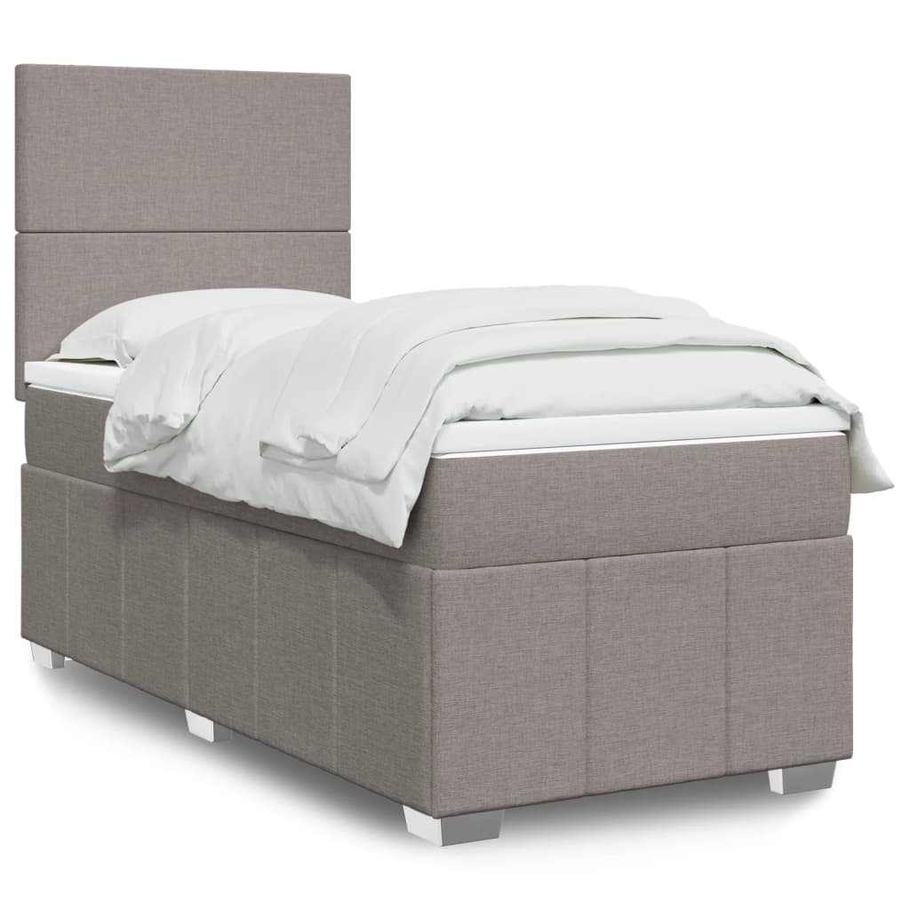 Boxspring met matras stof taupe 100x200 cm Bedden & bedframes | Creëer jouw Trendy Thuis | Gratis bezorgd & Retour | Trendy.nl