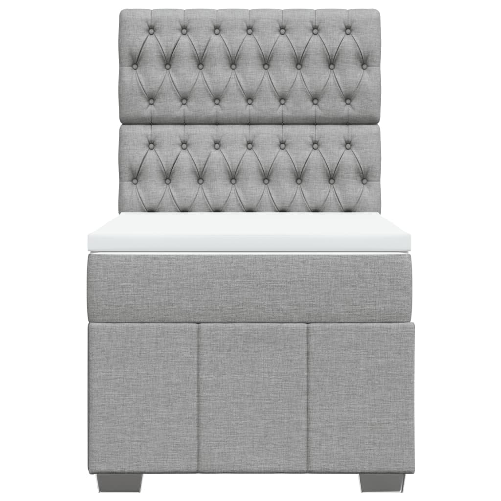 Boxspring met matras stof lichtgrijs 100x200 cm Bedden & bedframes | Creëer jouw Trendy Thuis | Gratis bezorgd & Retour | Trendy.nl