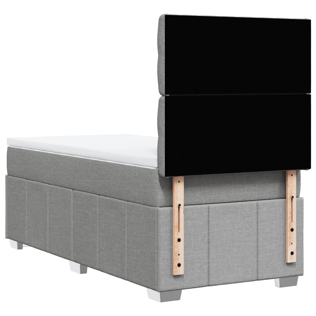 Boxspring met matras stof lichtgrijs 100x200 cm Bedden & bedframes | Creëer jouw Trendy Thuis | Gratis bezorgd & Retour | Trendy.nl