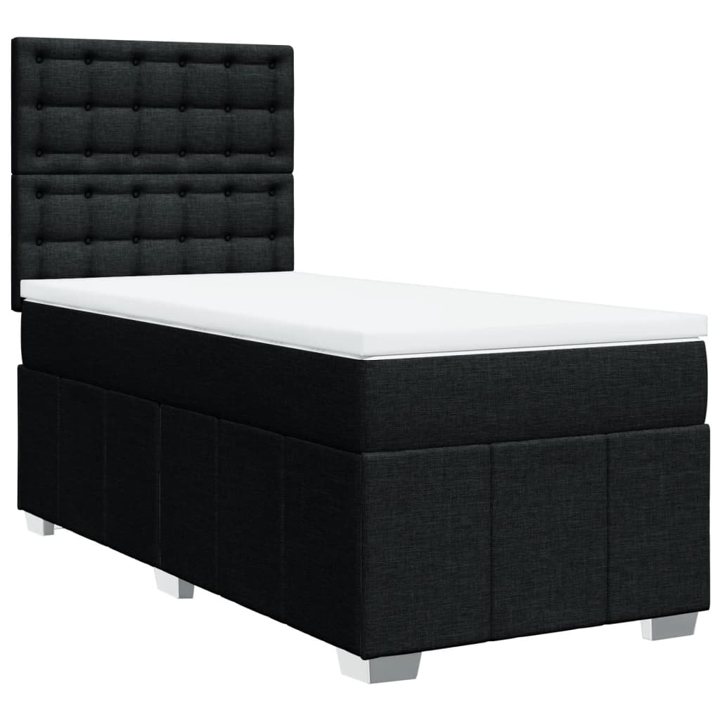 Boxspring met matras stof zwart 100x200 cm Bedden & bedframes | Creëer jouw Trendy Thuis | Gratis bezorgd & Retour | Trendy.nl