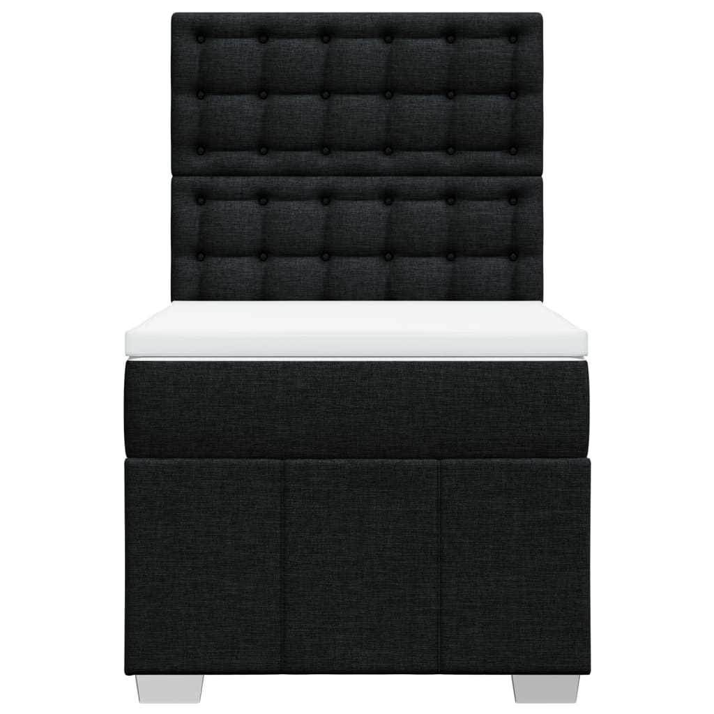 Boxspring met matras stof zwart 100x200 cm Bedden & bedframes | Creëer jouw Trendy Thuis | Gratis bezorgd & Retour | Trendy.nl