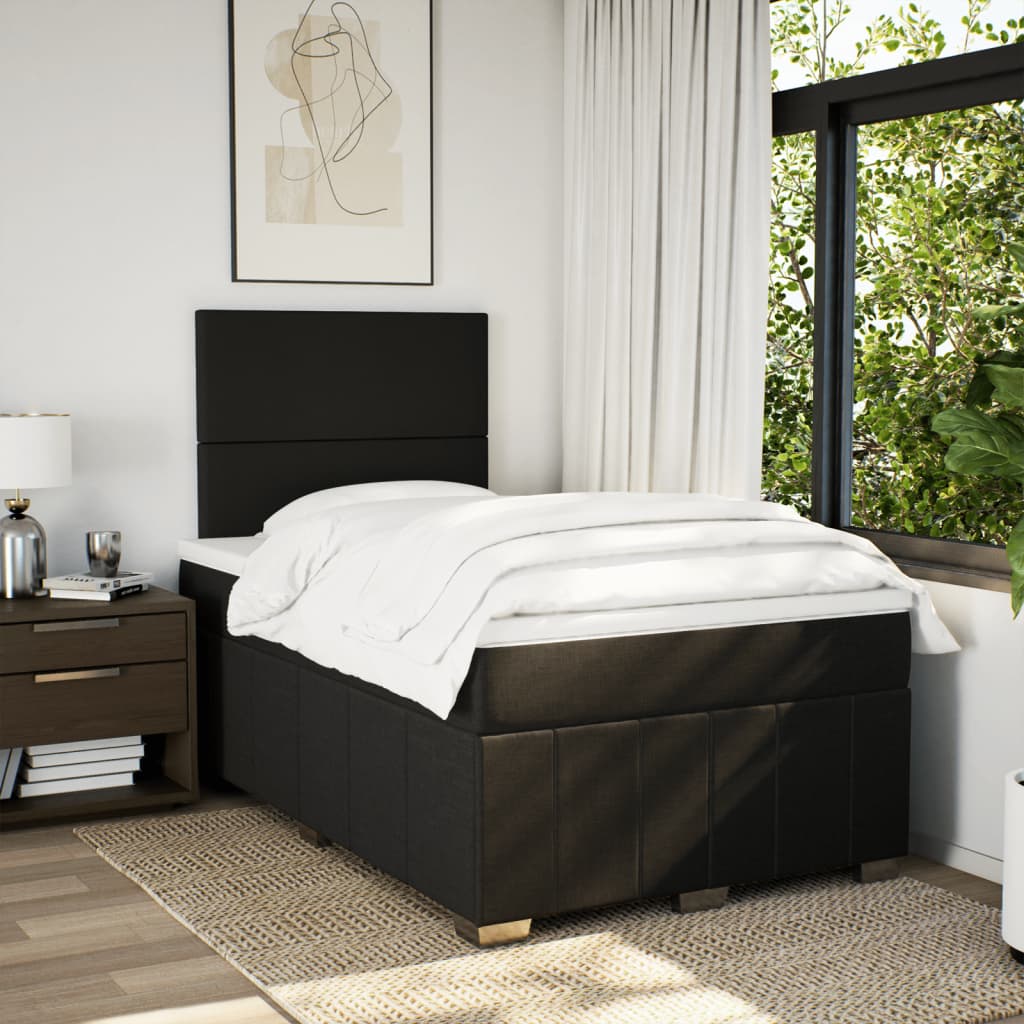 Boxspring met matras stof zwart 120x190 cm Bedden & bedframes | Creëer jouw Trendy Thuis | Gratis bezorgd & Retour | Trendy.nl