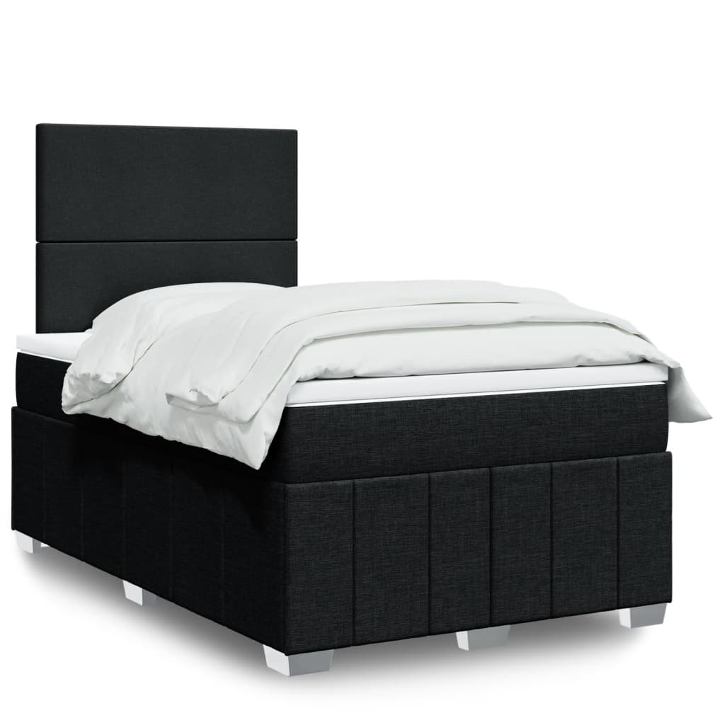 Boxspring met matras stof zwart 120x190 cm Bedden & bedframes | Creëer jouw Trendy Thuis | Gratis bezorgd & Retour | Trendy.nl