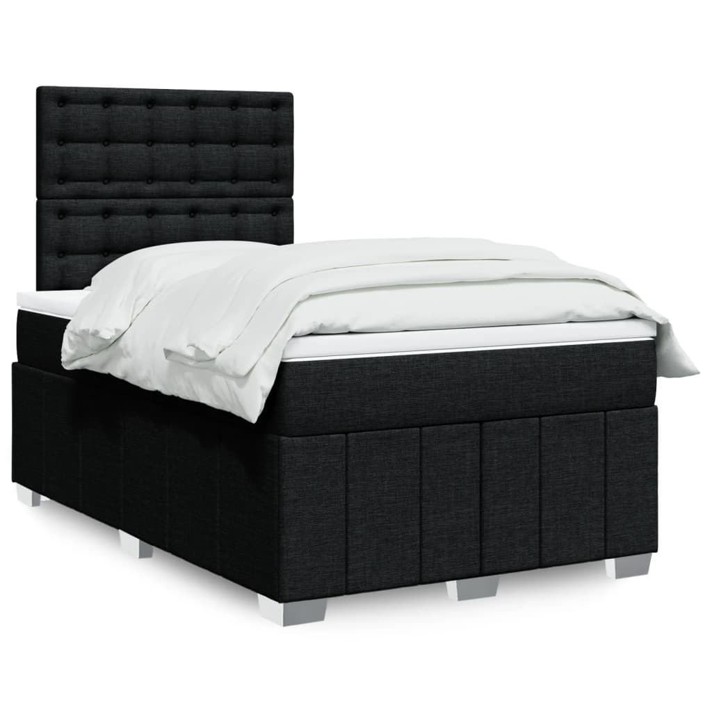 Boxspring met matras stof zwart 120x190 cm Bedden & bedframes | Creëer jouw Trendy Thuis | Gratis bezorgd & Retour | Trendy.nl