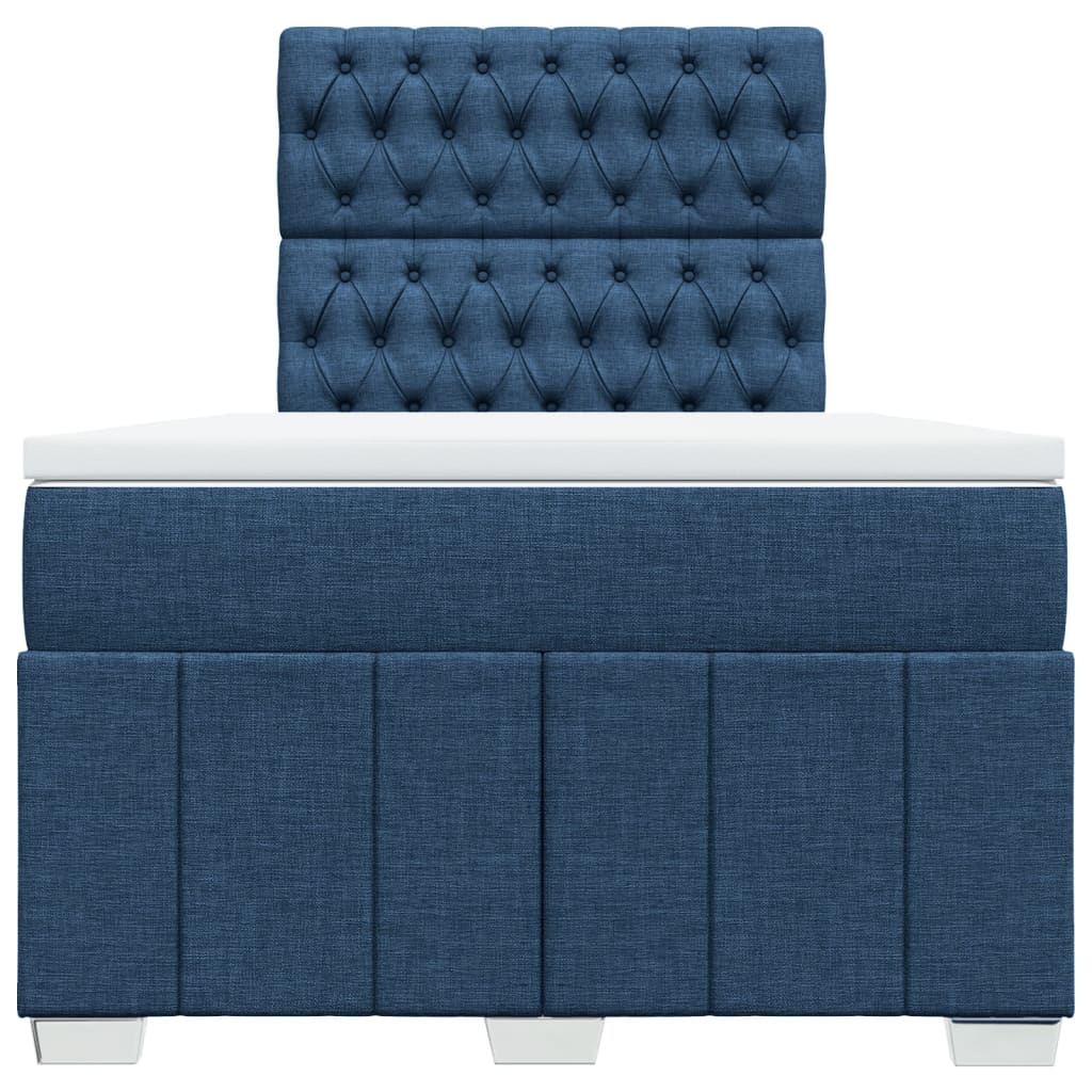 Boxspring met matras stof blauw 120x200 cm Bedden & bedframes | Creëer jouw Trendy Thuis | Gratis bezorgd & Retour | Trendy.nl