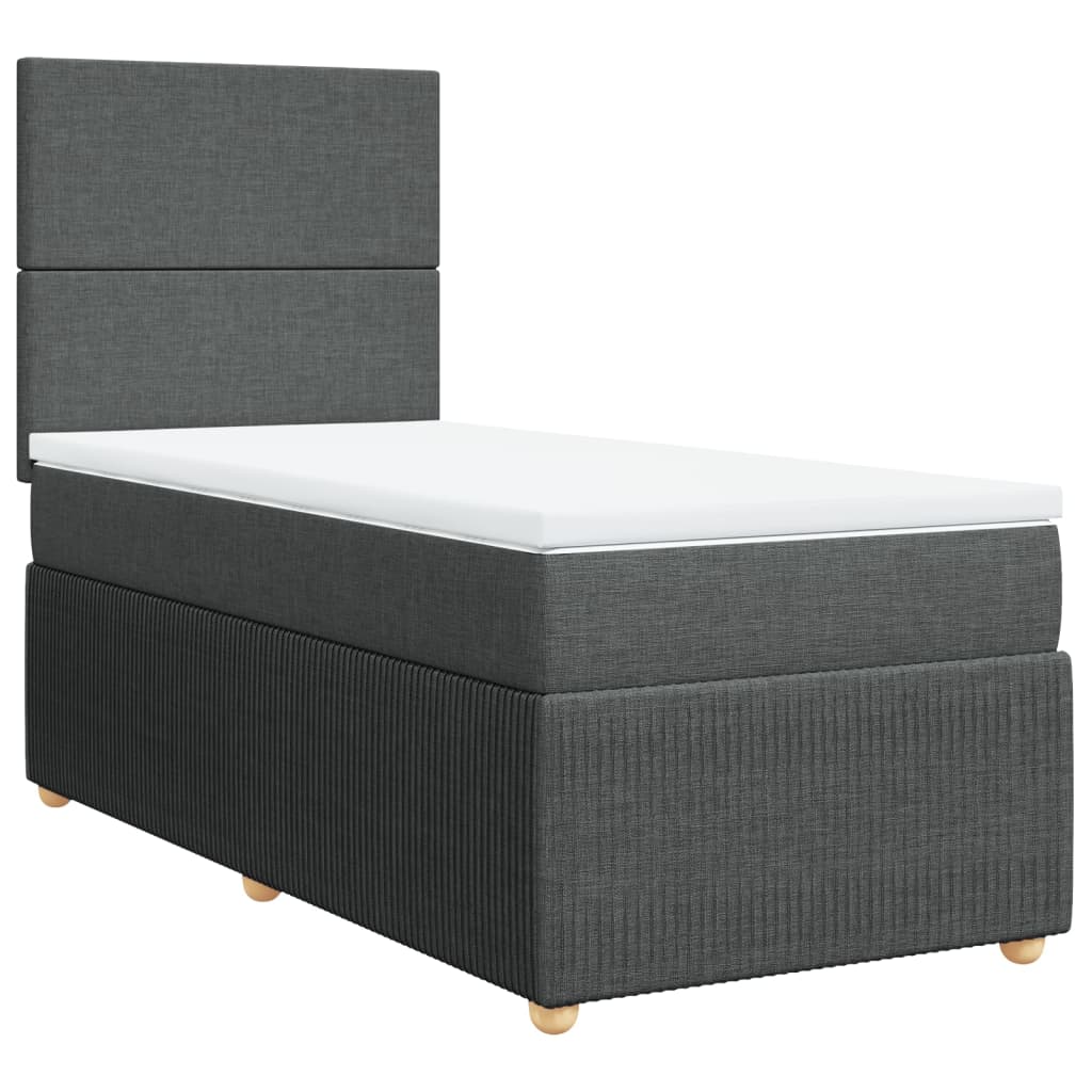 Boxspring met matras stof donkergrijs 80x200 cm Bedden & bedframes | Creëer jouw Trendy Thuis | Gratis bezorgd & Retour | Trendy.nl