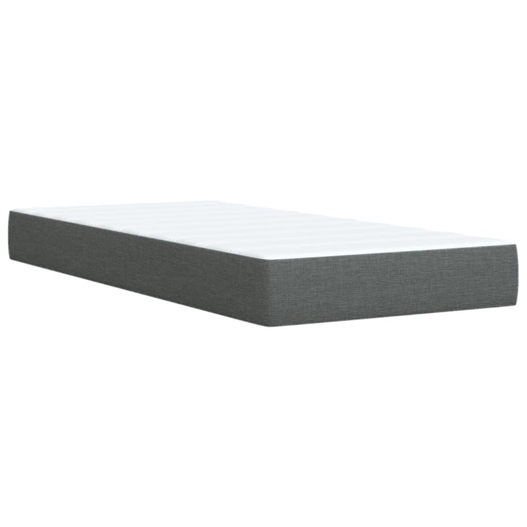 Boxspring met matras stof donkergrijs 80x200 cm Bedden & bedframes | Creëer jouw Trendy Thuis | Gratis bezorgd & Retour | Trendy.nl