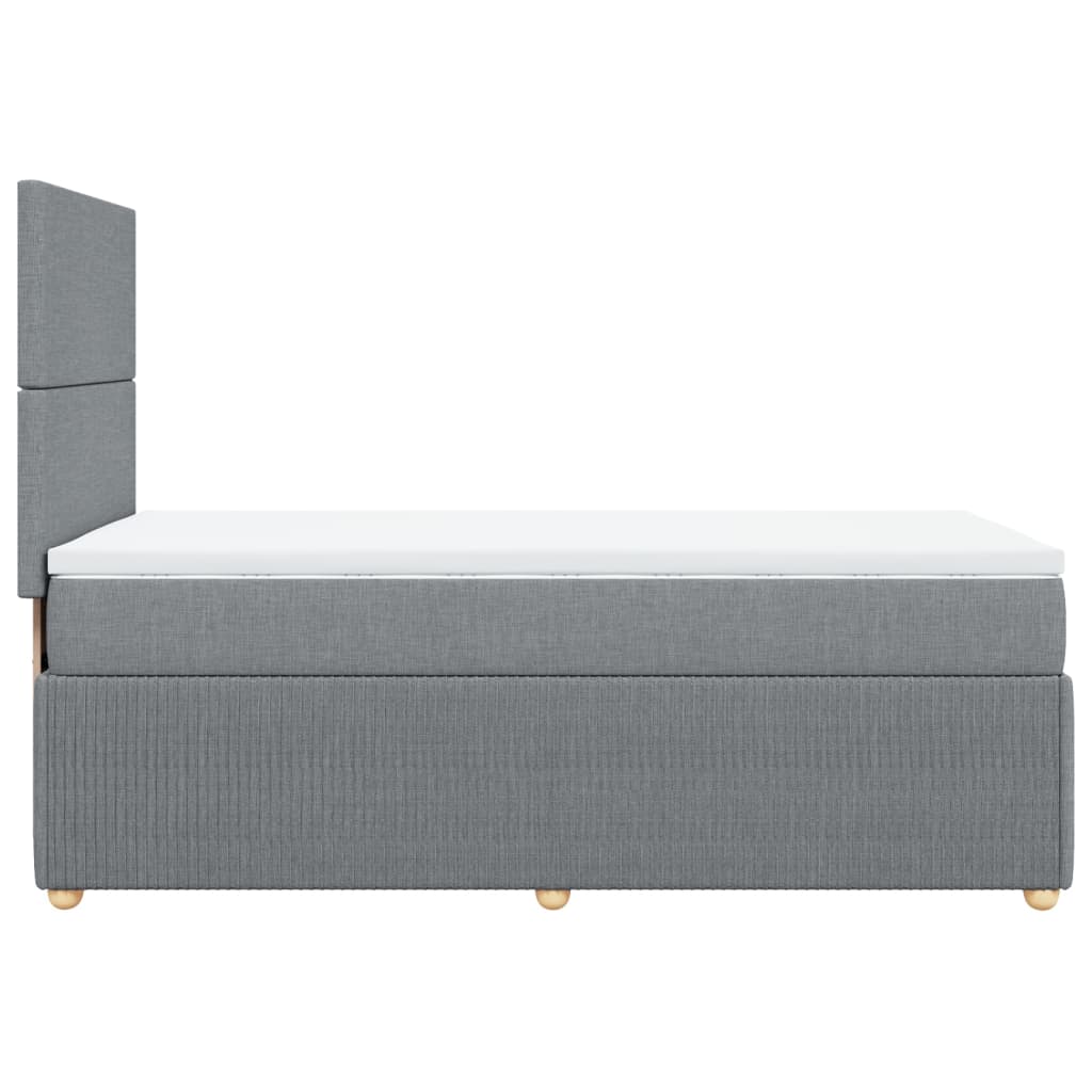 Boxspring met matras stof lichtgrijs 90x190 cm Bedden & bedframes | Creëer jouw Trendy Thuis | Gratis bezorgd & Retour | Trendy.nl