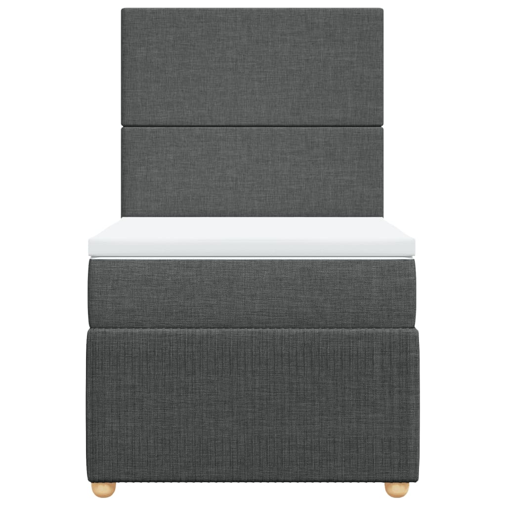 Boxspring met matras stof donkergrijs 90x190 cm Bedden & bedframes | Creëer jouw Trendy Thuis | Gratis bezorgd & Retour | Trendy.nl