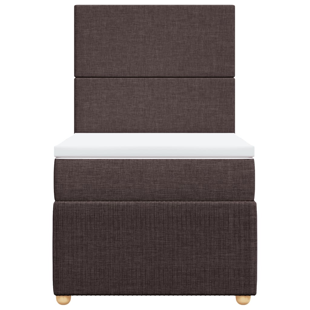 Boxspring met matras stof donkerbruin 90x190 cm Bedden & bedframes | Creëer jouw Trendy Thuis | Gratis bezorgd & Retour | Trendy.nl