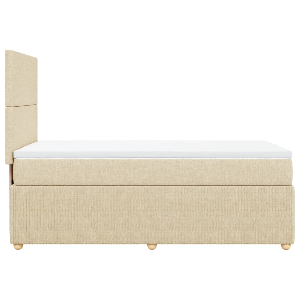 Boxspring met matras stof crèmekleurig 90x190 cm