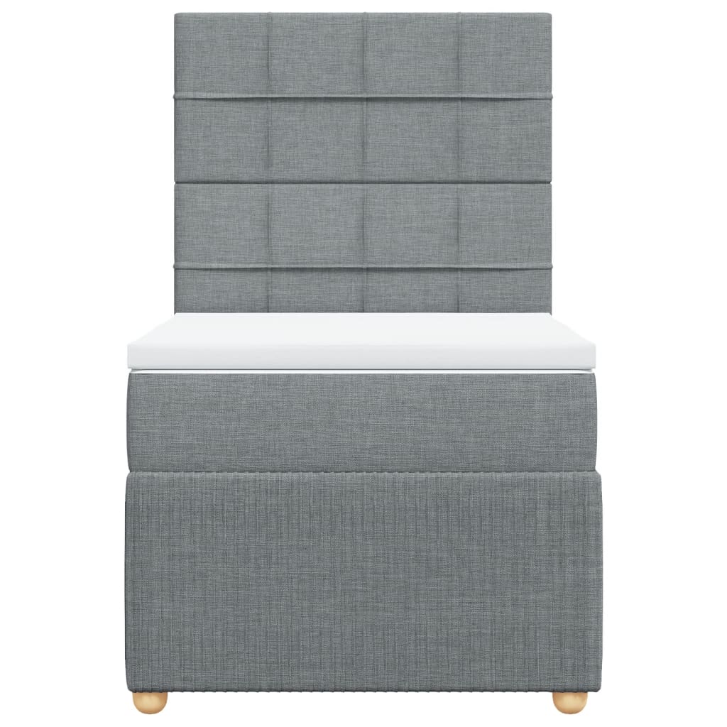 Boxspring met matras stof lichtgrijs 90x190 cm Bedden & bedframes | Creëer jouw Trendy Thuis | Gratis bezorgd & Retour | Trendy.nl