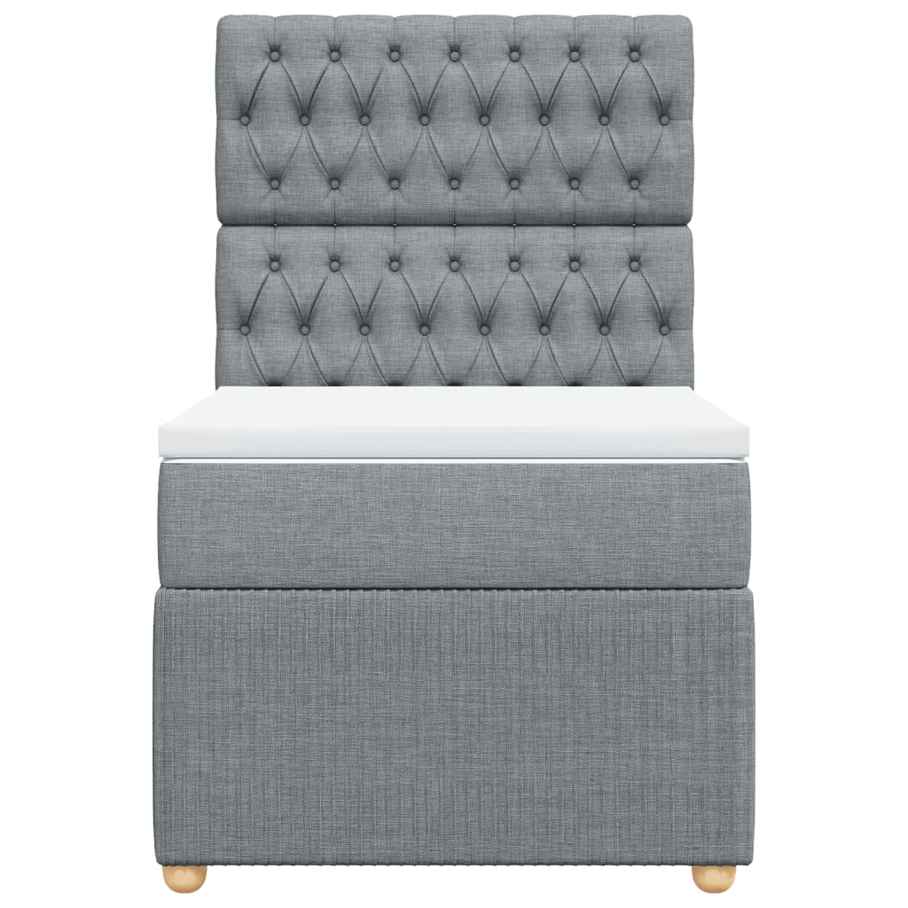 Boxspring met matras stof lichtgrijs 90x190 cm Bedden & bedframes | Creëer jouw Trendy Thuis | Gratis bezorgd & Retour | Trendy.nl