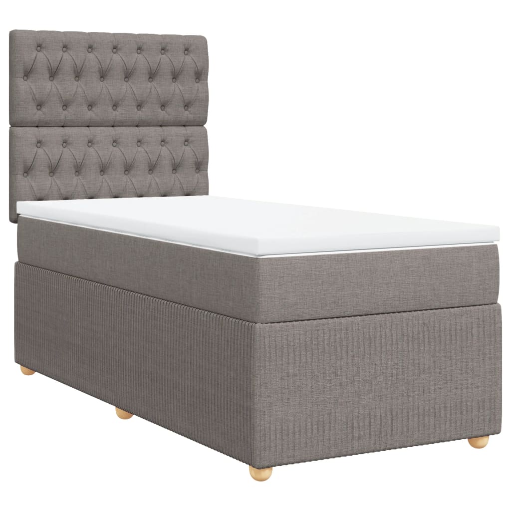 Boxspring met matras stof taupe 90x190 cm Bedden & bedframes | Creëer jouw Trendy Thuis | Gratis bezorgd & Retour | Trendy.nl