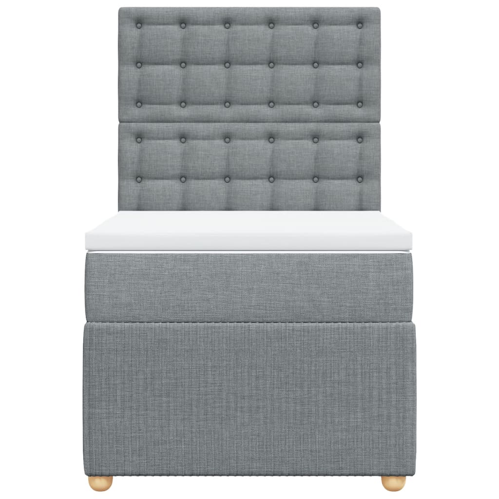 Boxspring met matras stof lichtgrijs 90x190 cm Bedden & bedframes | Creëer jouw Trendy Thuis | Gratis bezorgd & Retour | Trendy.nl