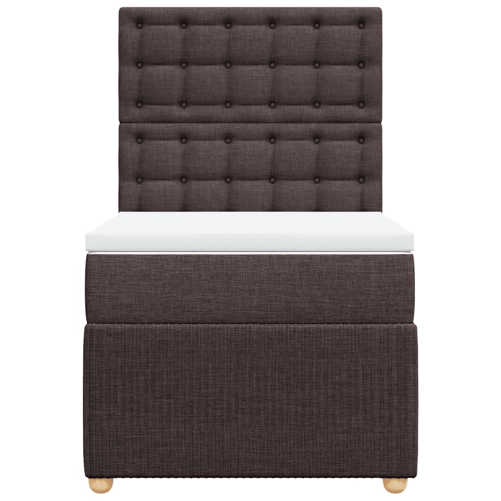 Boxspring met matras stof donkerbruin 90x190 cm Bedden & bedframes | Creëer jouw Trendy Thuis | Gratis bezorgd & Retour | Trendy.nl