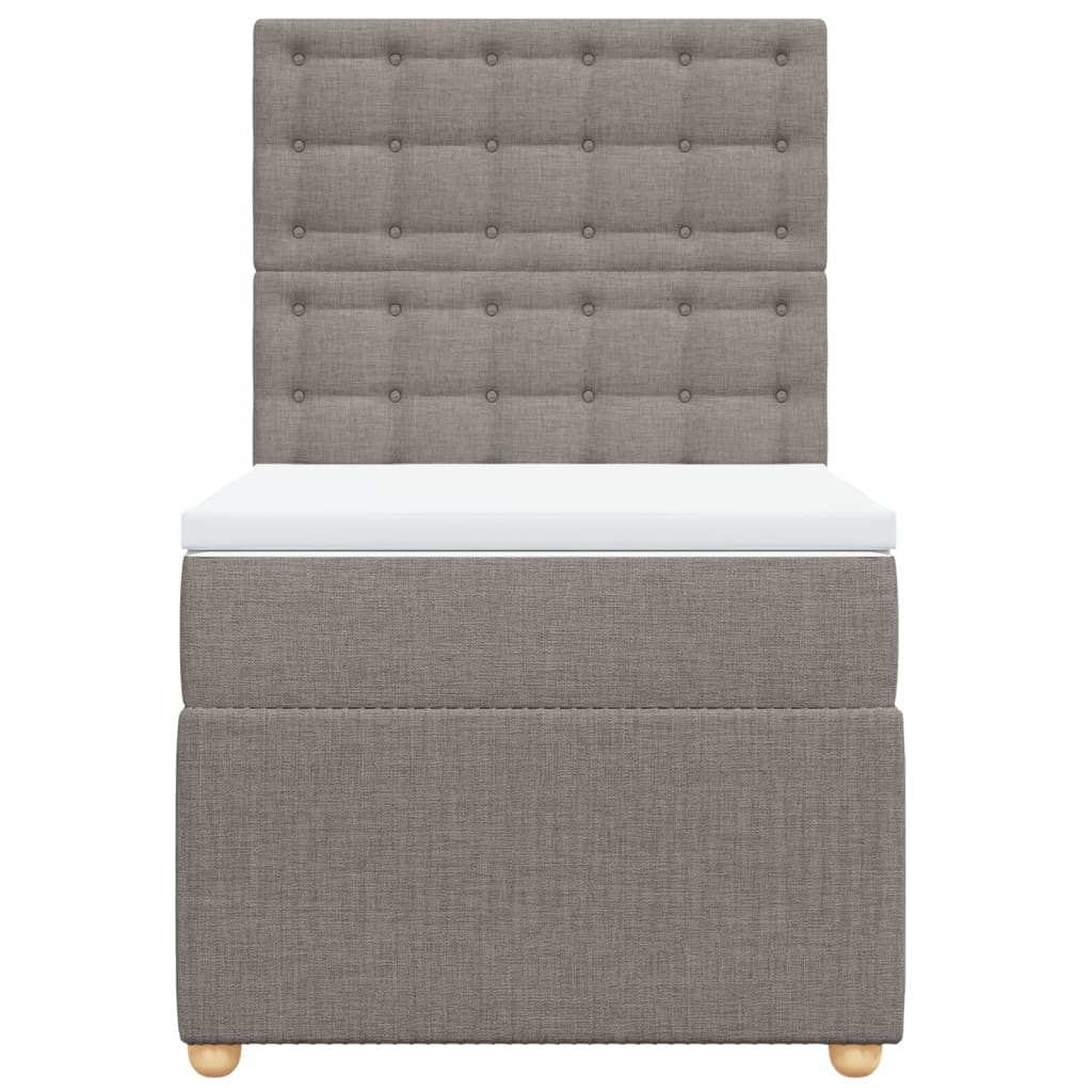 Boxspring met matras stof taupe 90x190 cm Bedden & bedframes | Creëer jouw Trendy Thuis | Gratis bezorgd & Retour | Trendy.nl