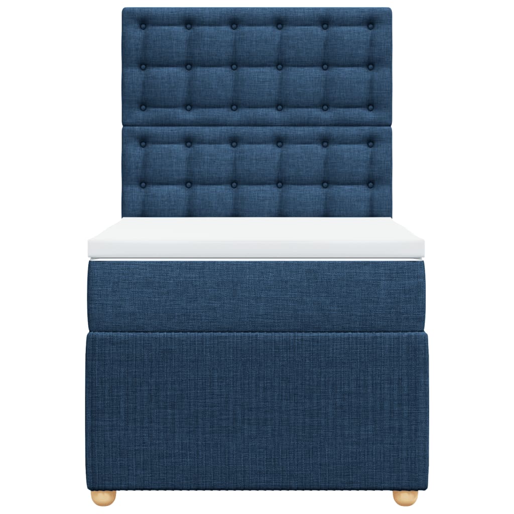 Boxspring met matras stof blauw 90x190 cm Bedden & bedframes | Creëer jouw Trendy Thuis | Gratis bezorgd & Retour | Trendy.nl