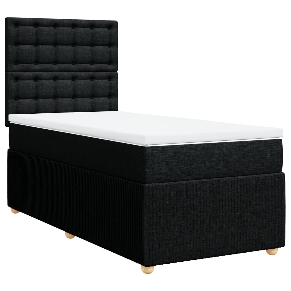 Boxspring met matras stof zwart 100x200 cm Bedden & bedframes | Creëer jouw Trendy Thuis | Gratis bezorgd & Retour | Trendy.nl