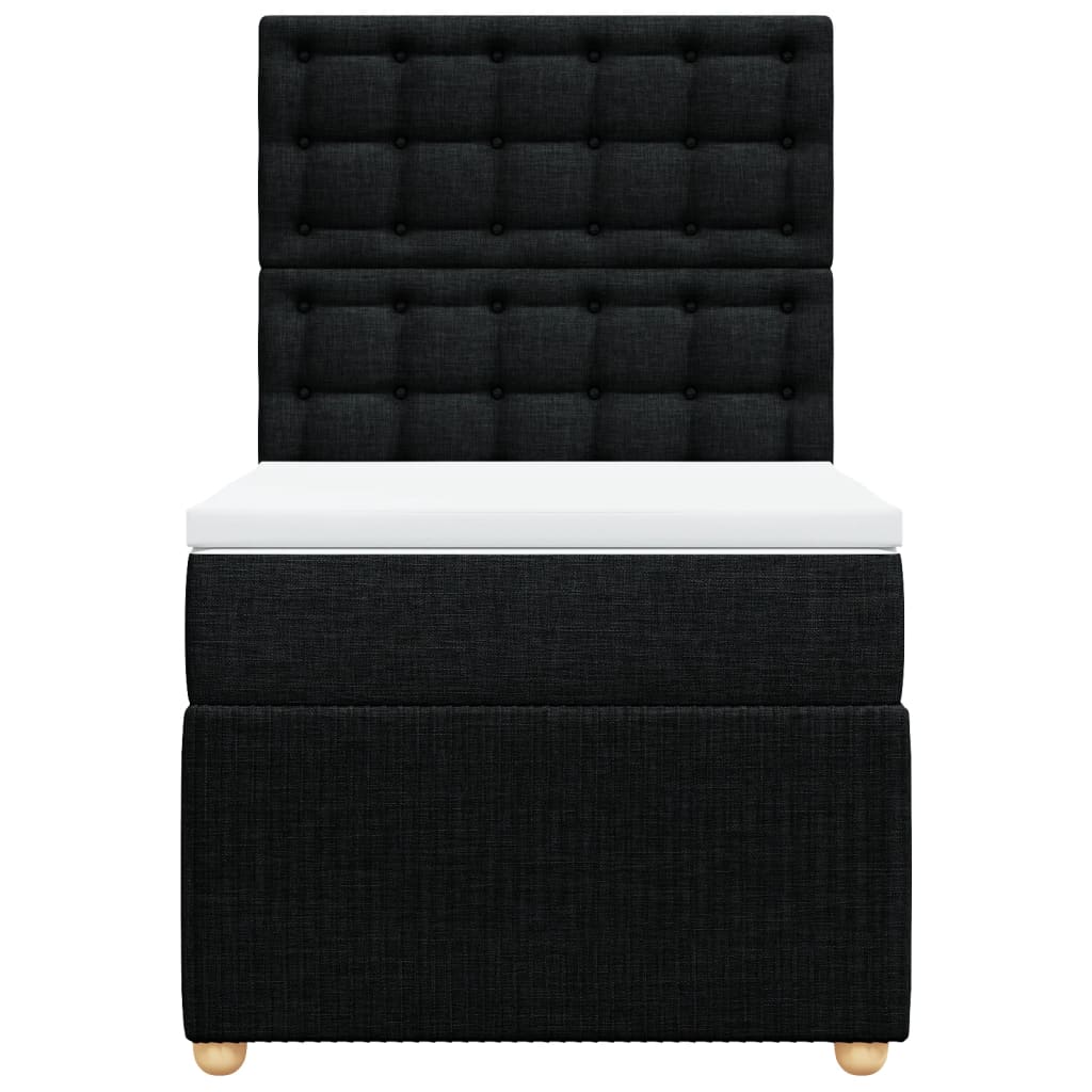 Boxspring met matras stof zwart 100x200 cm Bedden & bedframes | Creëer jouw Trendy Thuis | Gratis bezorgd & Retour | Trendy.nl