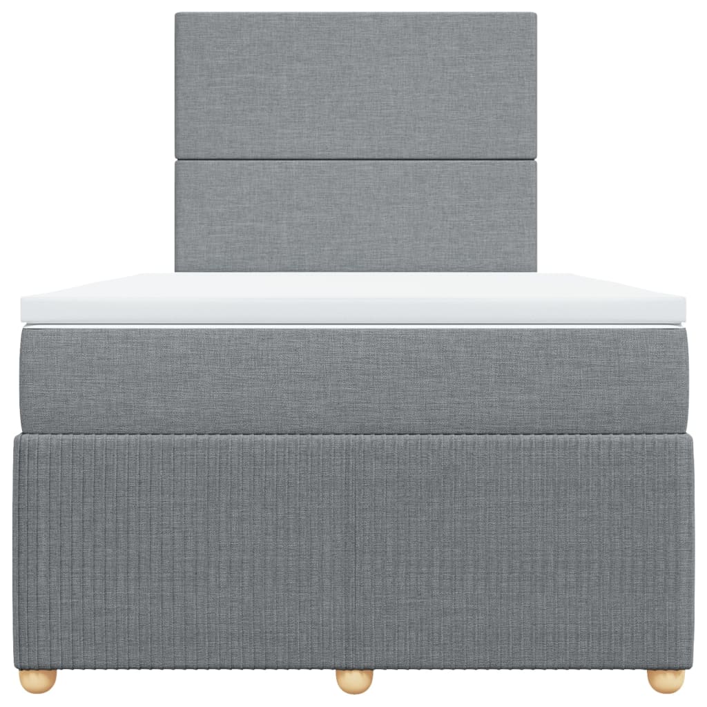 Boxspring met matras stof lichtgrijs 120x190 cm Bedden & bedframes | Creëer jouw Trendy Thuis | Gratis bezorgd & Retour | Trendy.nl