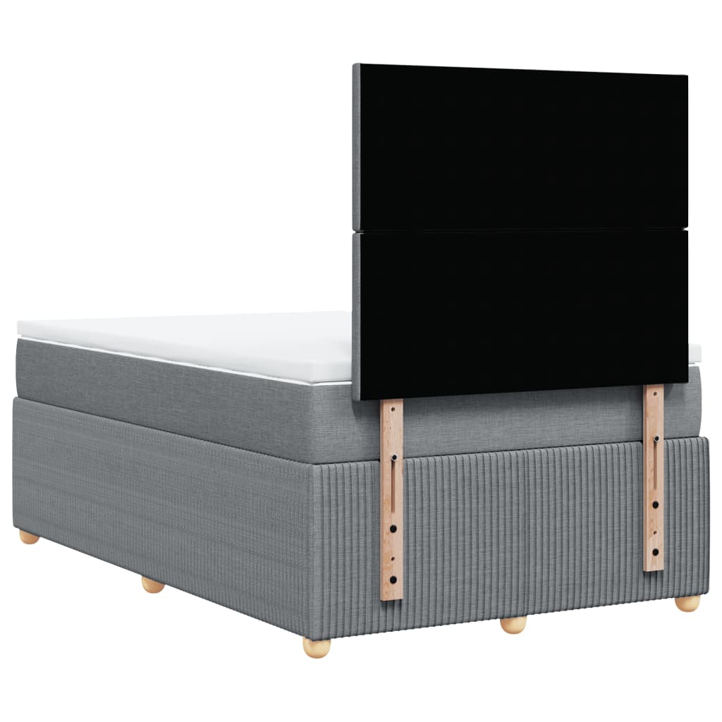 Boxspring met matras stof lichtgrijs 120x190 cm Bedden & bedframes | Creëer jouw Trendy Thuis | Gratis bezorgd & Retour | Trendy.nl